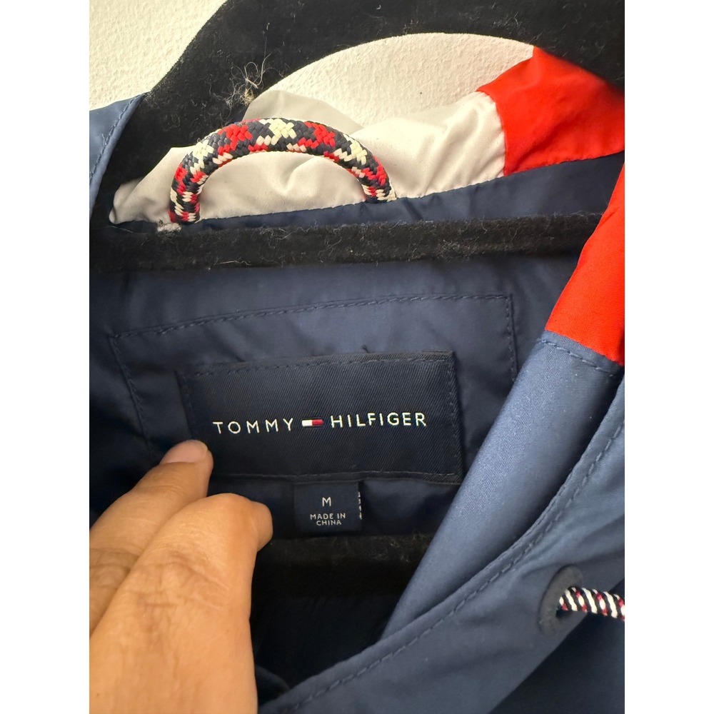 Tommy Hilfiger Men's Navy Blue Anorak Logo Sleeve Half Zip Jacket Size M - Picture 3 of 6
